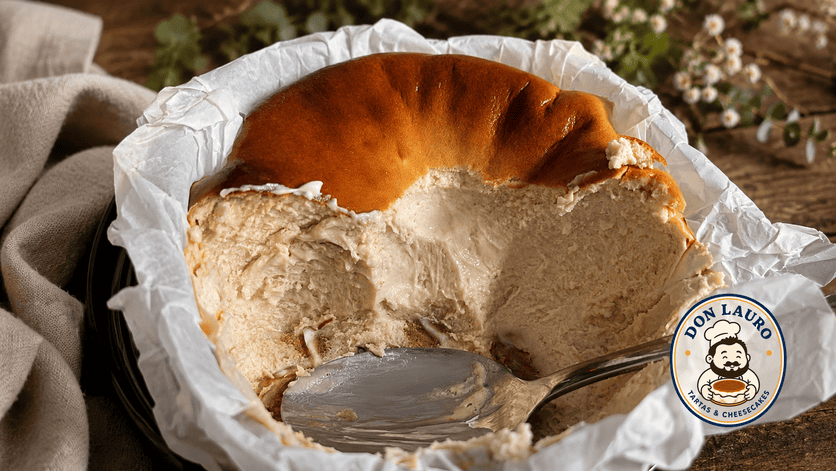 Tarta vasca tradicional Don Lauro con centro muy cremoso